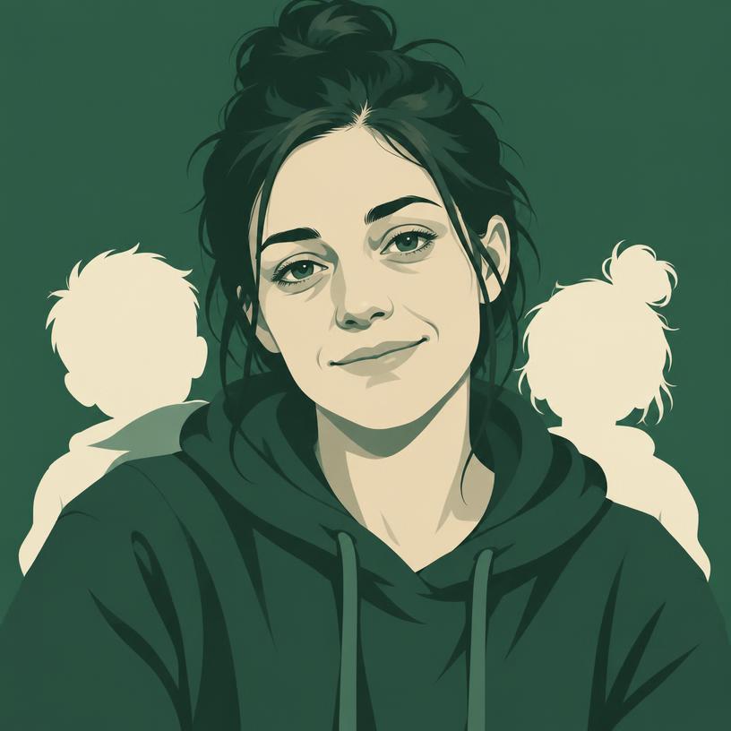 Illustrated portrait of Kelly, 34